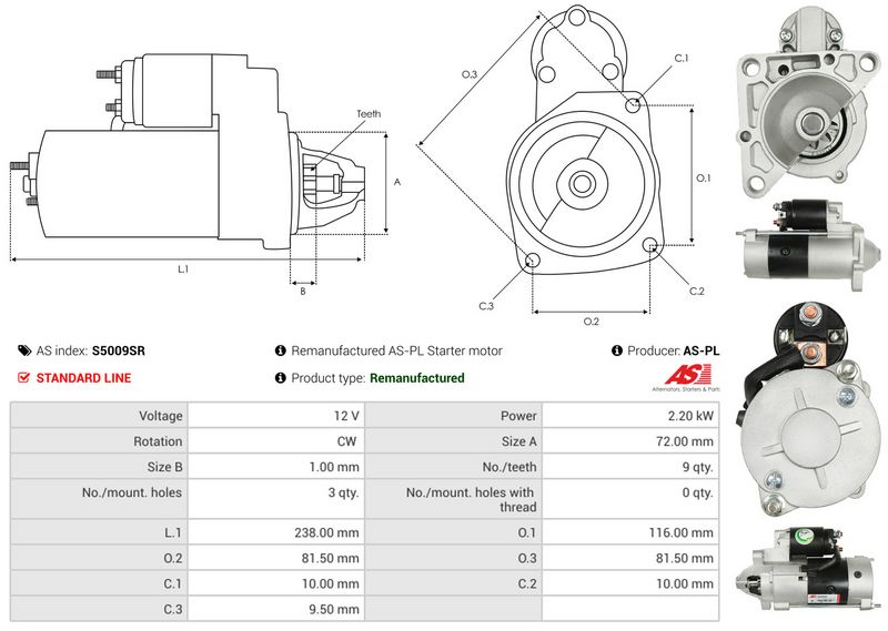 AS-PL S5009SR Starteris