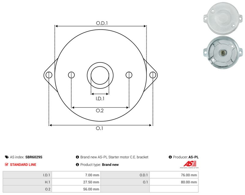 AS-PL SBR6029S Starter Lid, carburettor