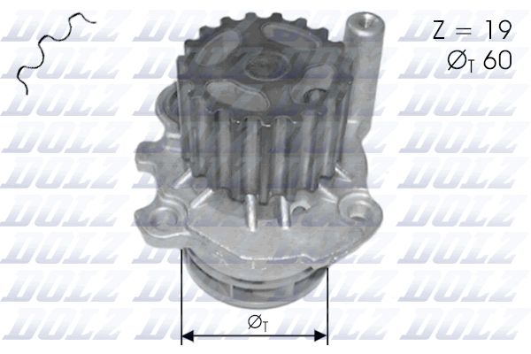 DOLZ Volkswagen водяна помпа Audi,Golf,Passat,Octavia,Touran,T5 1.9TDI