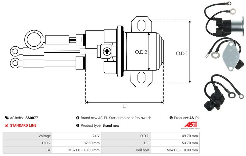 AS-PL SS0077 Solenoid Switch, starter