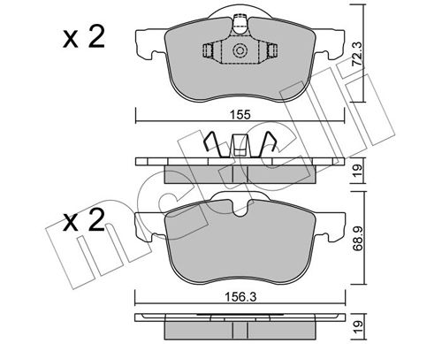 METELLI fékbetétkészlet, tárcsafék 22-0309-0