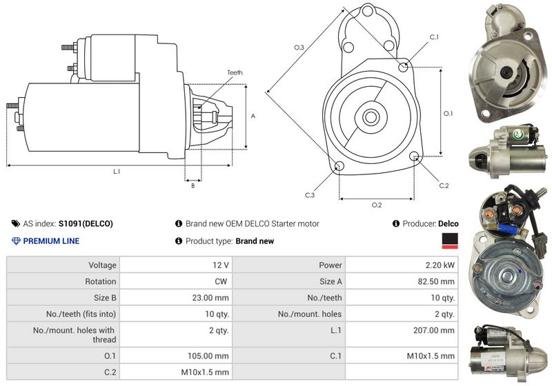 AS-PL S1091(DELCO) Starter