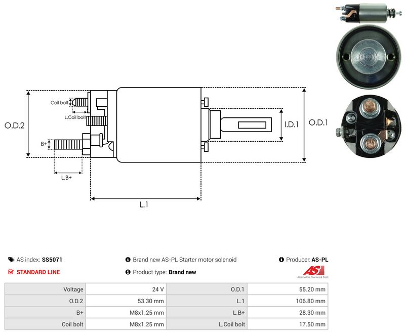 AS-PL SS5071 Solenoid Switch, starter