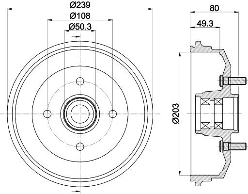 HELLA PAGID 8DT 355 302-891 Brake Drum