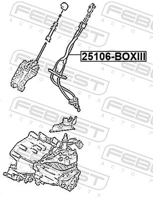 Тросовий привод, коробка передач, Febest 25106-BOXIII