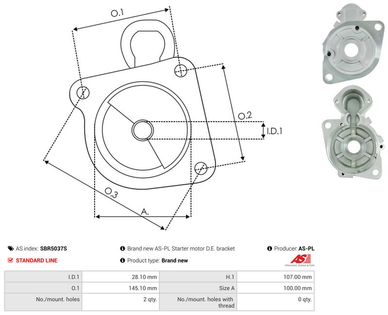 AS-PL SBR5037S Starter Lid, carburettor