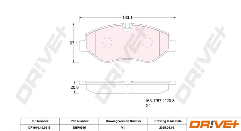 Set placute frana,frana disc DP1010.10.0915 Dr!ve+