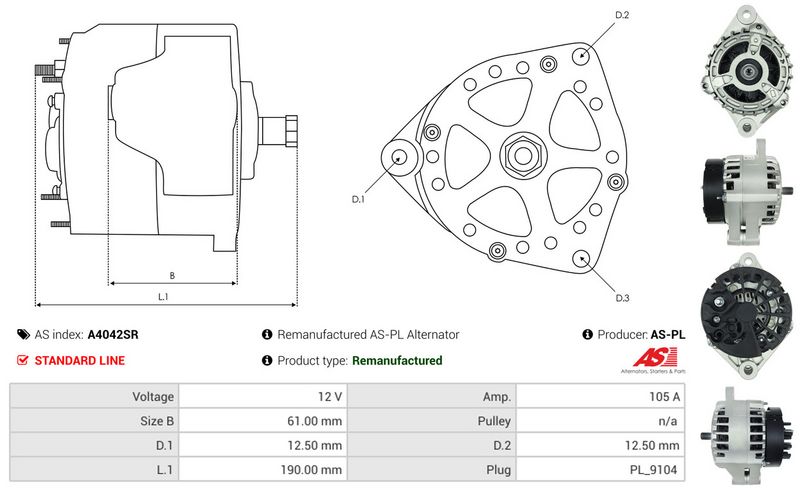 AS-PL A4042SR Alternator