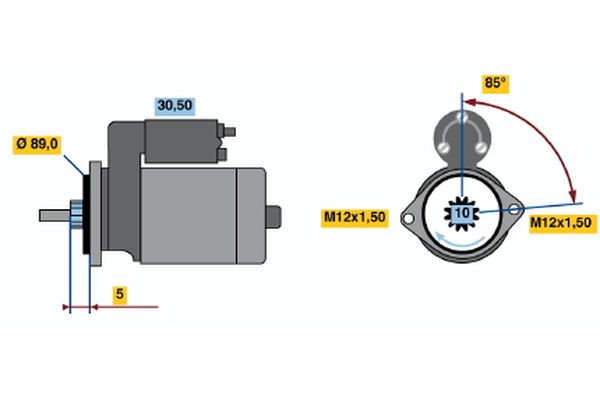 BOSCH önindító 0 986 015 391