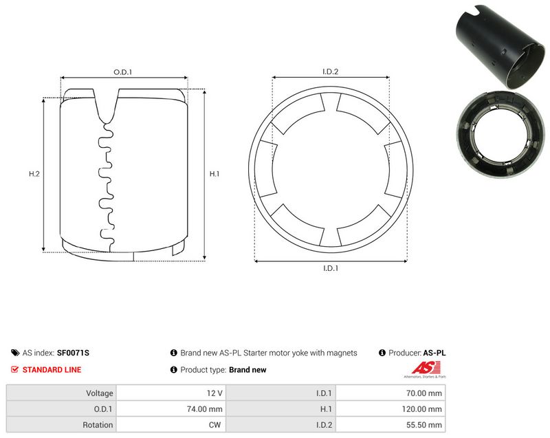 AS-PL SF0071S Field Winding, starter