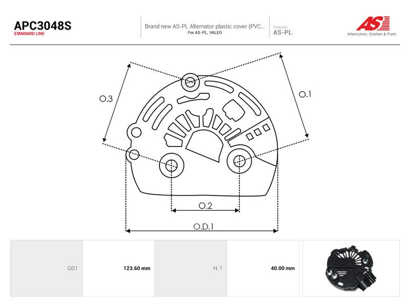 Kaitsekate, generaator, AS-PL APC3048S