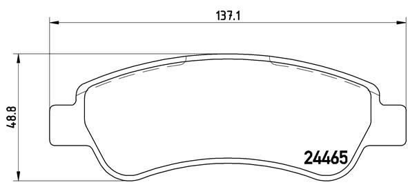 Комплект гальмівних накладок, дискове гальмо, Brembo P61091