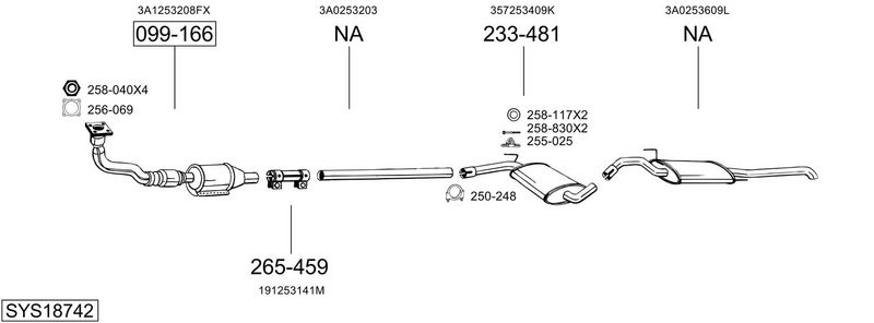 SISTEM DE ESAPAMENT BOSAL SYS18742