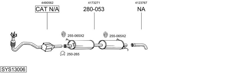 BOSAL kipufogórendszer SYS13006