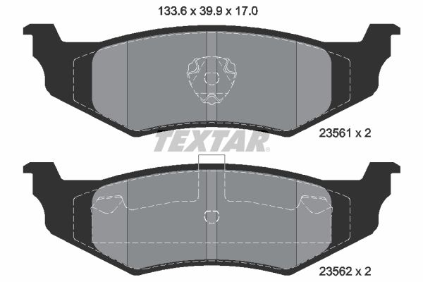 Комплект гальмівних накладок, дискове гальмо, Textar 2356102