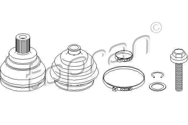 Комплект шарнірів, приводний вал, Topran 104332