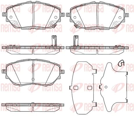 Комплект гальмівних накладок, дискове гальмо, Remsa 178602