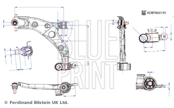 Важіль підвіски, підвіска коліс, Blue Print ADBP860195