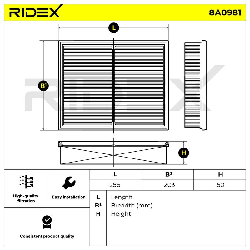 въздушен филтър RIDEX