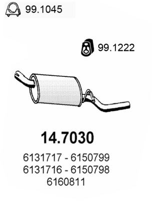 Глушник Polmostrow (08.04) - (Ford Transit Connect 1.8i 16V) POLMO 0804 на FORD ESCORT Mk III (GAA)