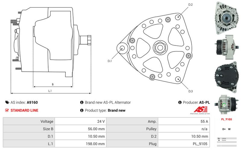 AS-PL A9160 Alternator