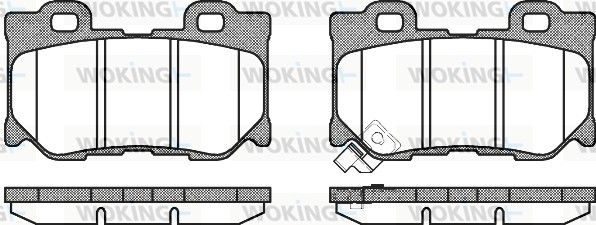 Комплект гальмівних колодок на FX, G, GT-R, Q50, Q60, Q70, QX70