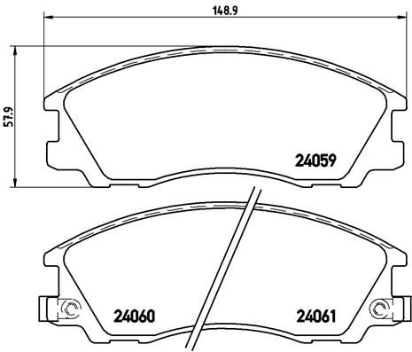 Комплект гальмівних накладок, дискове гальмо, Brembo P30017