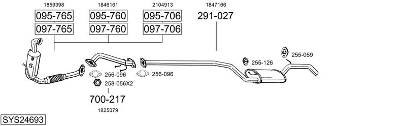 BOSAL kipufogórendszer SYS24693