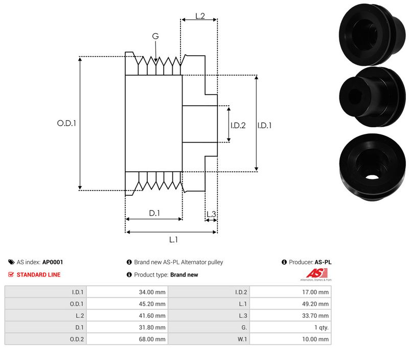 Rihmaratas, generaator, AS-PL AP0001