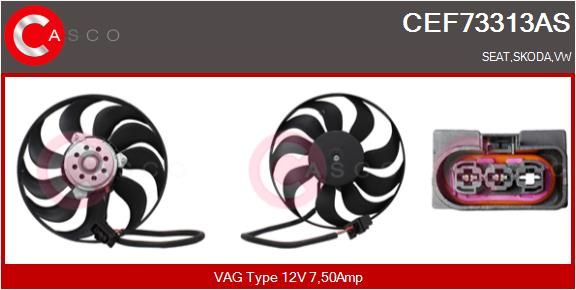 Вентилятор, система охолодження двигуна, Casco CEF73313AS