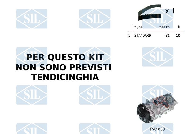 Saleri SIL Vízpumpa + fogasszíj készlet K1PA1830