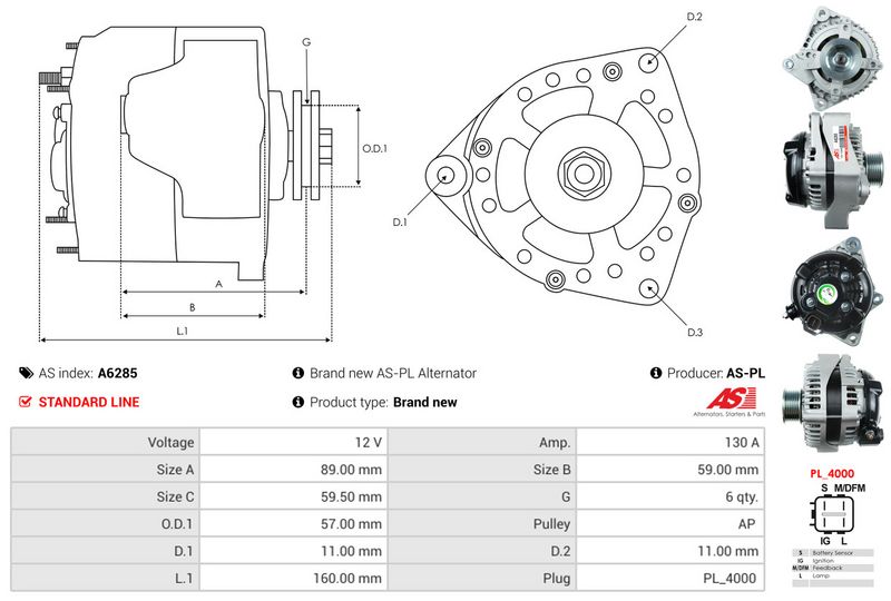 AS-PL A6285 Alternator