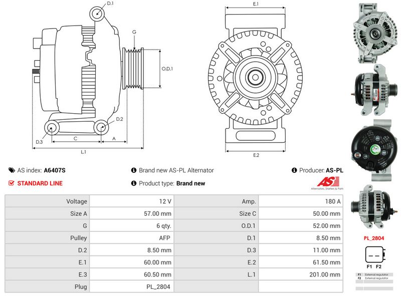 AS-PL A6407S Alternator