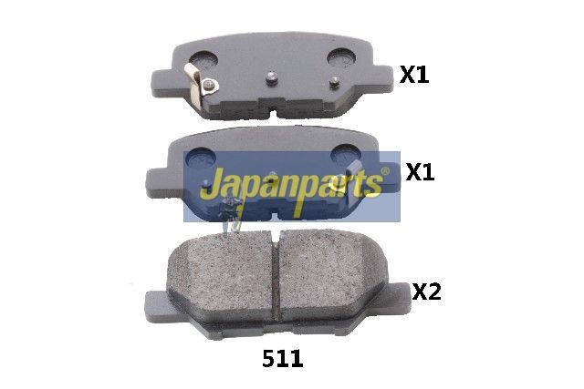 set placute frana,frana disc JAPANPARTS PP-511AF