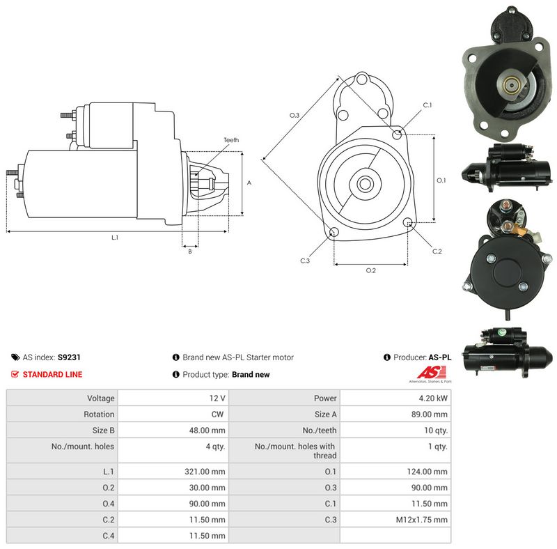 AS-PL S9231 Starter