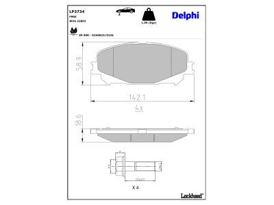 DELPHI LP3734 Brake Pad Set, disc brake