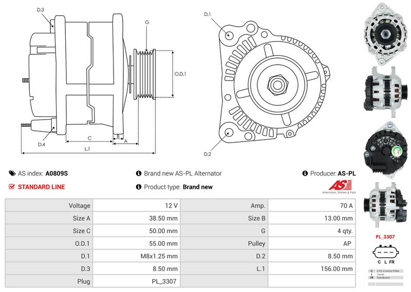 AS-PL A0809S Alternator