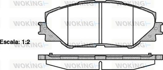 Комплект гальмівних накладок, дискове гальмо, Woking P1334300