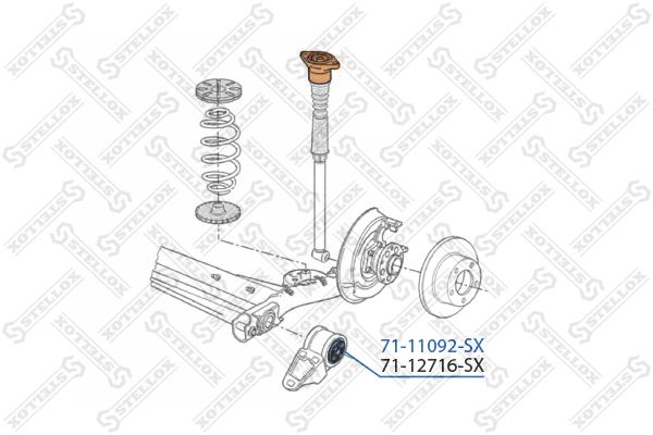 Опора, важіль підвіски, Stellox 71-11092-SX