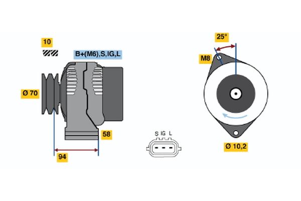 BOSCH 0 986 045 891 Alternator