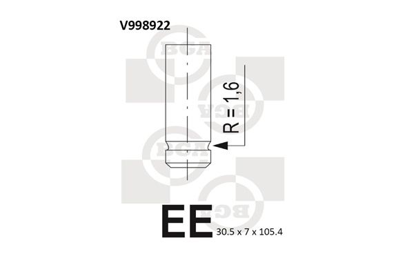 Впускний клапан, Bg Automotive V998922