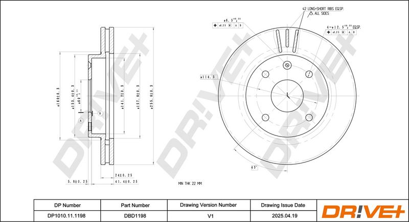 Disc frana DP1010.11.1198 Dr!ve+