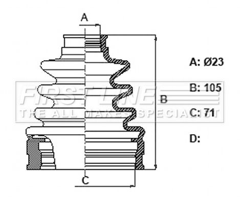 First Line Bellow Kit, drive shaft FCB6347