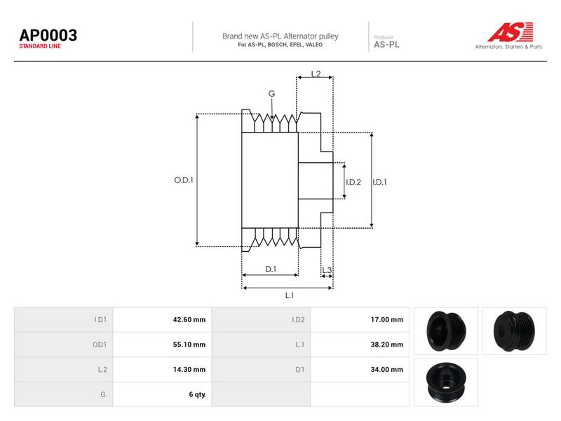 Rihmaratas, generaator, AS-PL AP0003