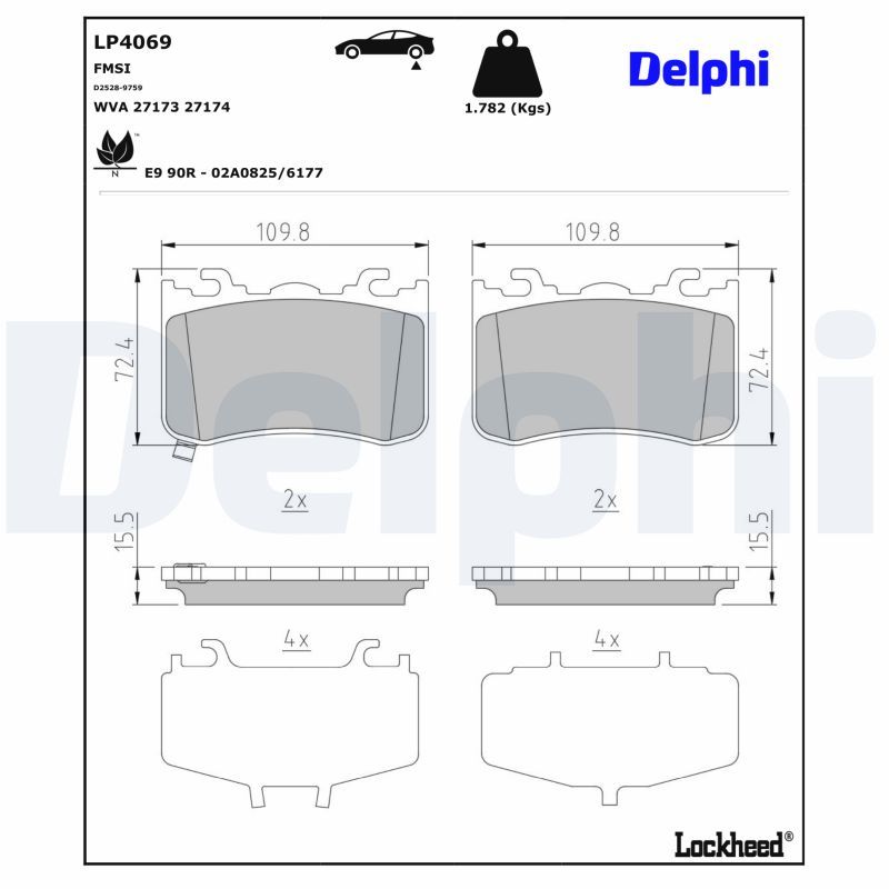 set placute frana,frana disc DELPHI LP4069