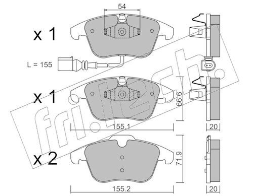fri.tech. 691.1 Brake Pad Set, disc brake
