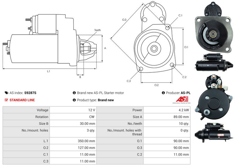 AS-PL S9287S Starter