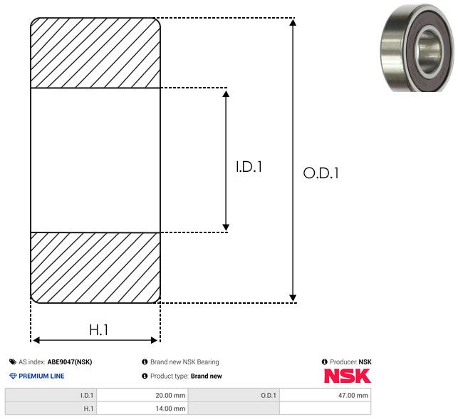 AS-PL ABE9047(NSK) Bearing