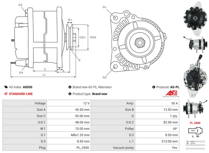 AS-PL A5030 Alternator