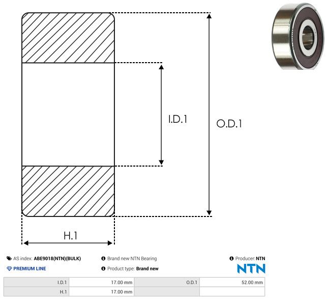 AS-PL ABE9018(NTN)(BULK) Bearing